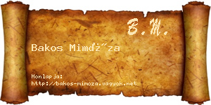 Bakos Mimóza névjegykártya